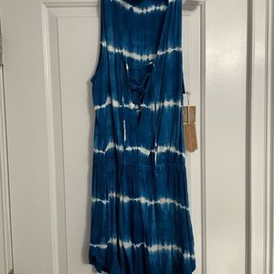 Blue and white tye dye romper.